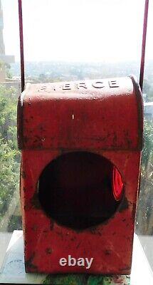 VINTAGE Antique 1900s Pierce Red Railway Lamp Lantern
