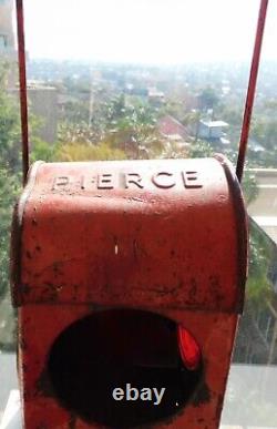 VINTAGE Antique 1900s Pierce Red Railway Lamp Lantern