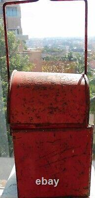 VINTAGE Antique 1900s Pierce Red Railway Lamp Lantern