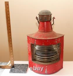 VINTAGE Antique RED Ship Lantern, Made in NORWAY by H. HENRIKSEN AS
