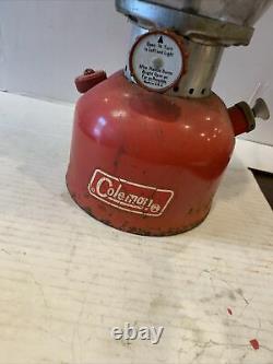 VINTAGE COLEMAN 200A LANTERN Red Round Globe Glass SINGLE MANTLE MADE IN USA