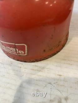 VINTAGE COLEMAN 200A LANTERN Red Round Globe Glass SINGLE MANTLE MADE IN USA