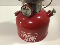 VINTAGE Cherry RED 2/73 SINGLE MANTLE COLEMAN LANTERN 200A February 1973