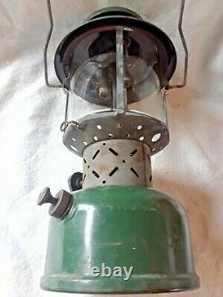 VINTAGE GREEN COLEMAN 1945 GASOLINE LANTERN With YELLOW DECAL