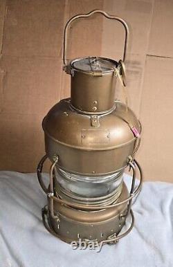 VINTAGE NIPPON SENTO NAUTICAL MARINE LAMP 24 LANTERN JAPAN 1967 Original Globe
