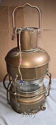 VINTAGE NIPPON SENTO NAUTICAL MARINE LAMP 24 LANTERN JAPAN 1967 Original Globe