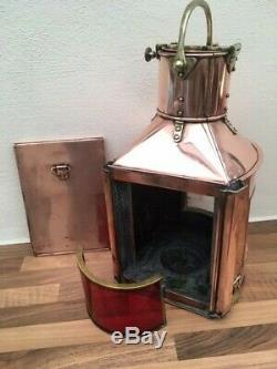 VINTAGE SHIPS LIGHT. WW2 1943 Port light by Alderson & Gyde lantern marine lamp