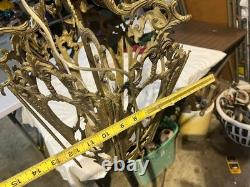 VINTAGE SOLID BRASS LANTERN CHANDELIER 28 X 13 in, SPAINISH, ITAILIAN design