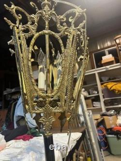 VINTAGE SOLID BRASS LANTERN CHANDELIER 28 X 13 in, SPAINISH, ITAILIAN design