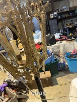 VINTAGE SOLID BRASS LANTERN CHANDELIER 28 X 13 in, SPAINISH, ITAILIAN design