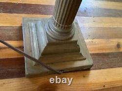 VINTAGE antique tall Brass KEROSENE OIL LAMP lantern double socket