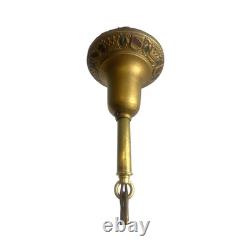 VL1213 Antique c1920 Brass Amber Glass Pendant Lantern Polychrome Restored