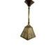 VL1231 Antique c1910 Brass Craftsman Lantern Pendant Slag Glass Shade Restored