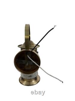 VL1299 Vintage c1940s Brass Lantern Sconce Molded Glass Shade Mint Restored