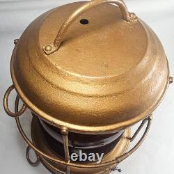 VTG 12 1/4 PERKO Perkins Marine Red Glass Lamp & HDWR Lantern Lighting Brooklyn
