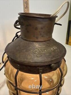 VTG Ankerlight DHR Holland Bubble Glass Lantern Nautical Wired Light Fixture 13