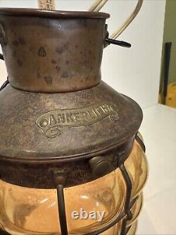 VTG Ankerlight DHR Holland Bubble Glass Lantern Nautical Wired Light Fixture 13