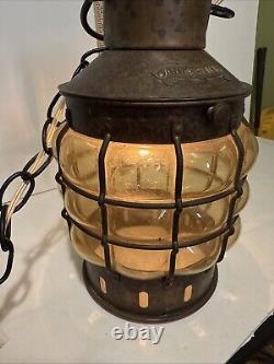 VTG Ankerlight DHR Holland Bubble Glass Lantern Nautical Wired Light Fixture 13