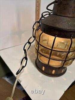 VTG Ankerlight DHR Holland Bubble Glass Lantern Nautical Wired Light Fixture 13