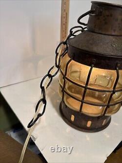 VTG Ankerlight DHR Holland Bubble Glass Lantern Nautical Wired Light Fixture 13