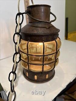VTG Ankerlight DHR Holland Bubble Glass Lantern Nautical Wired Light Fixture 13