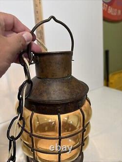 VTG Ankerlight DHR Holland Bubble Glass Lantern Nautical Wired Light Fixture 13