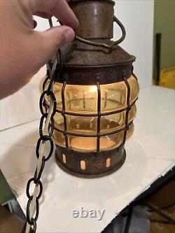 VTG Ankerlight DHR Holland Bubble Glass Lantern Nautical Wired Light Fixture 13