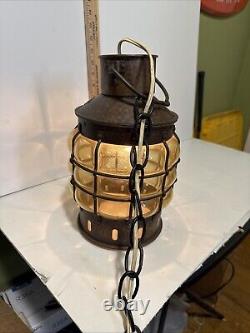 VTG Ankerlight DHR Holland Bubble Glass Lantern Nautical Wired Light Fixture 13