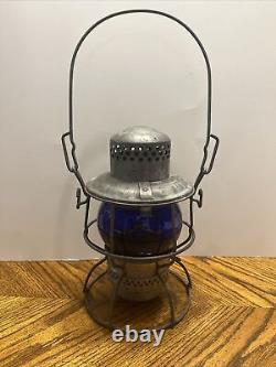 VTG Antique Adlake Kero Rare Blue Globe Railroad Lantern