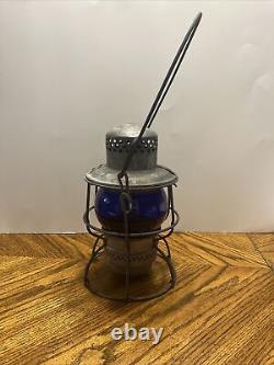 VTG Antique Adlake Kero Rare Blue Globe Railroad Lantern