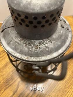 VTG Antique Adlake Kero Rare Blue Globe Railroad Lantern