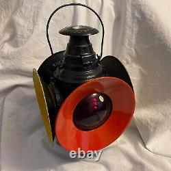 VTG Antique DRESSEL Railroad Lantern 4Way Switch Signal Train Light USA