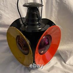 VTG Antique DRESSEL Railroad Lantern 4Way Switch Signal Train Light USA