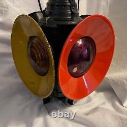 VTG Antique DRESSEL Railroad Lantern 4Way Switch Signal Train Light USA