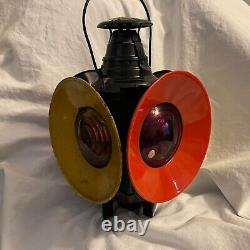 VTG Antique DRESSEL Railroad Lantern 4Way Switch Signal Train Light USA