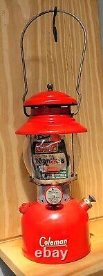 VTG Colman Red Globe Lantern 220A Single Mantel with Unused mantles in package