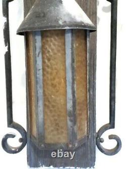 VTG Gothic arts and crafts porch light scones lantern lamp fixtures antique
