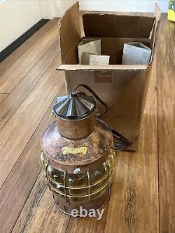 VTG NOS Copper And brass BUBBLE GLASS Ankerlicht Electric 14 Hanging Lantern