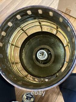 VTG NOS Copper And brass BUBBLE GLASS Ankerlicht Electric 14 Hanging Lantern