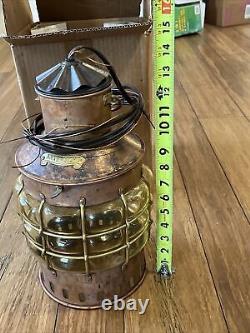 VTG NOS Copper And brass BUBBLE GLASS Ankerlicht Electric 14 Hanging Lantern