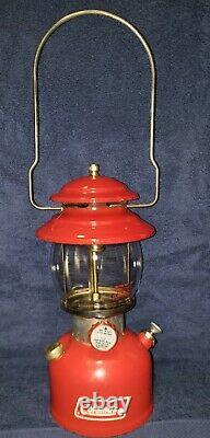 Very Nice Bright Red Coleman 200a Single Mantle Lantern 2/73