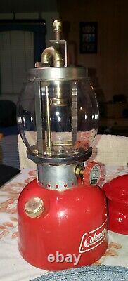Very Nice Bright Red Coleman 200a Single Mantle Lantern 2/73