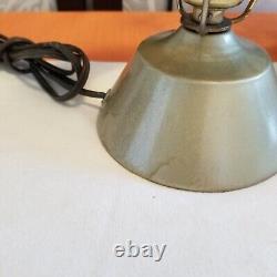 Very Rare 1940's Antique Coleman Lantern Style Table Lamp with Fiberglass Shade