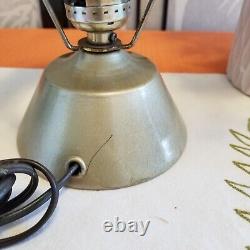 Very Rare 1940's Antique Coleman Lantern Style Table Lamp with Fiberglass Shade