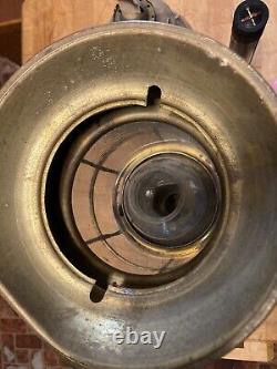 Vintage, 14-in. Nautical, Heavy Brass/Copper Oil Lantern, COMPLETE