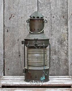 Vintage 16 ANKERLIGHT Maritime Nautical Copper Lantern Lamp / Glass Lens