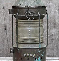 Vintage 16 ANKERLIGHT Maritime Nautical Copper Lantern Lamp / Glass Lens