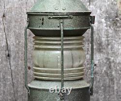 Vintage 16 ANKERLIGHT Maritime Nautical Copper Lantern Lamp / Glass Lens