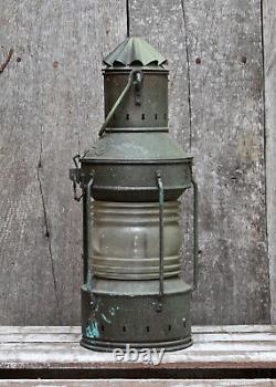 Vintage 16 ANKERLIGHT Maritime Nautical Copper Lantern Lamp / Glass Lens