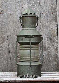 Vintage 16 ANKERLIGHT Maritime Nautical Copper Lantern Lamp / Glass Lens